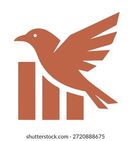 Diseño abstracto mínimo del logotipo del pájaro en un estilo plano limpio del Vector. Símbolo negro u otro monocromo aislado en un fondo blanco adecuado para uso corporativo, tecnológico, financiero, creativo y de marca.