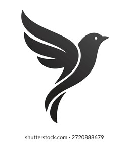 Minimales abstraktes Vogel-Logo-Design in einem sauberen, flachen Vektorstil. Schwarzes oder anderes monochromes Symbol einzeln auf weißem Hintergrund, geeignet für Unternehmen, Technologie, Finanzen, Kreativität und Branding.
