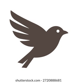 Diseño abstracto mínimo del logotipo del pájaro en un estilo plano limpio del Vector. Símbolo negro u otro monocromo aislado en un fondo blanco adecuado para uso corporativo, tecnológico, financiero, creativo y de marca.