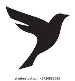 Diseño abstracto mínimo del logotipo del pájaro en un estilo plano limpio del Vector. Símbolo negro u otro monocromo aislado en un fondo blanco adecuado para uso corporativo, tecnológico, financiero, creativo y de marca.