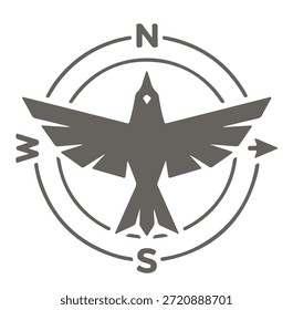 Diseño abstracto mínimo del logotipo del pájaro en un estilo plano limpio del Vector. Símbolo negro u otro monocromo aislado en un fondo blanco adecuado para uso corporativo, tecnológico, financiero, creativo y de marca.