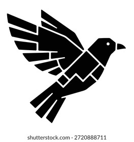 Diseño abstracto mínimo del logotipo del pájaro en un estilo plano limpio del Vector. Símbolo negro u otro monocromo aislado en un fondo blanco adecuado para uso corporativo, tecnológico, financiero, creativo y de marca.