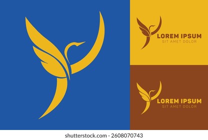 Minimal Abstract Bird Silhouette for Logo Design