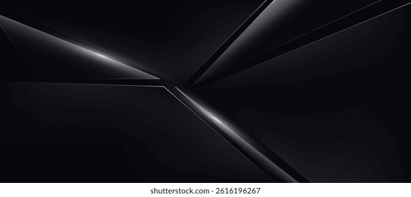 Minimal abstract black luxury banner, abstract polygon elegant background vector for branding presentation