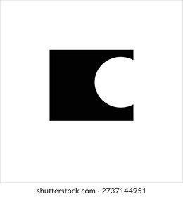 Minimal Abstract Black Square with Circular Cutout