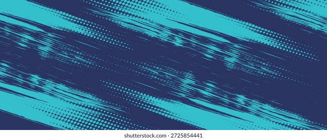Minimal abstrakter blauer türkiser Rahmen Grunge Sport-Design auf dunklem Hintergrund