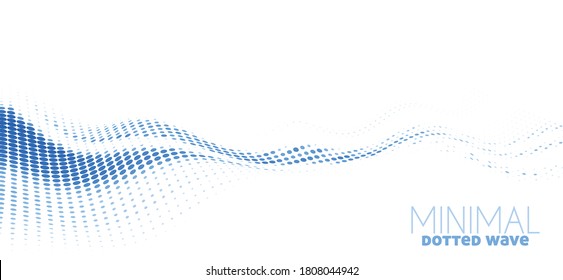 Minimal abstract blue dotted wave on a white, Simple vector graphics