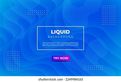 minimal abstract blue fluid liquid color wavy geometric shape background. eps10 vector