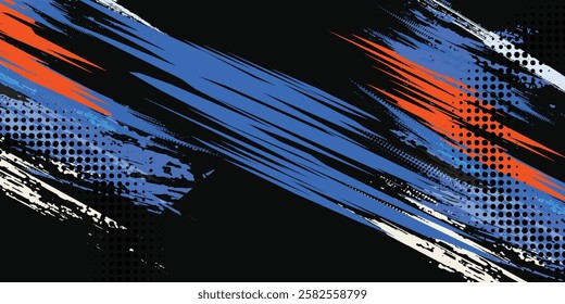 Minimal Abstract Blue Frame Grunge Sport Design In Dark Background