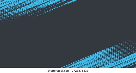 Minimal Abstract Blue Frame Grunge Sport Design In Dark Background. Vector eps 10