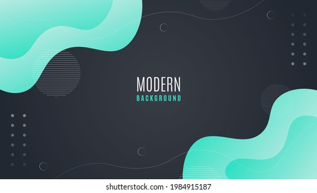 Minimal Abstract Blue Gradient Liquid Shapes In Dark Background. Can Be Used For Banner, Website Or Presentation.