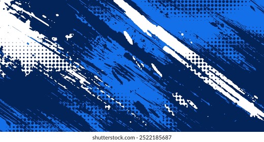 Minimal Abstract Blue Sport Grunge Design On Dark Background	