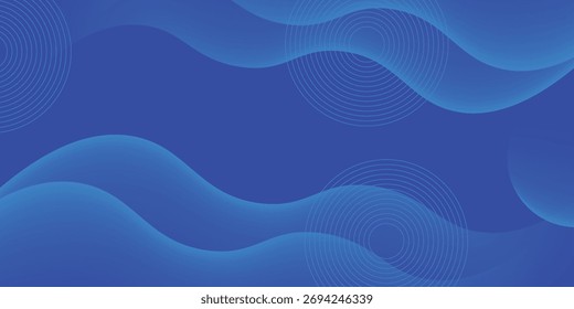 Minimal abstract blue wave background. Modern concept background. Realistic wave with simple geometric pattern. 