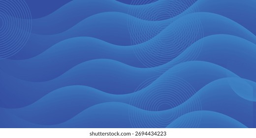 Minimal abstract blue wave background. Modern concept background. Realistic wave with simple geometric pattern. 