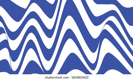 Fondo mínimo abstracto azul y blanco. patrón de línea ondulada azul. Arte óptico, líneas de parte. Modernas ondas geométricas y líneas diseño de elementos de plantilla vectorial