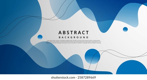 minimal abstract blue white liquid gradient color with wavy shape cool trendy design banner background. eps10 vector
