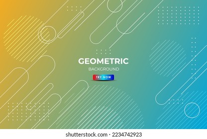 minimal abstract blue yellow dynamic geometric shape composition background. eps10 vector