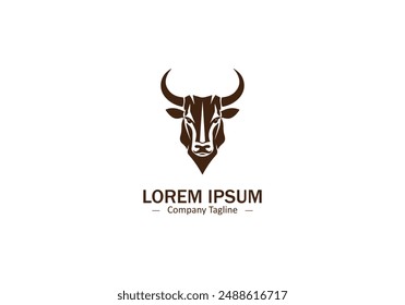 Minimal and abstract bull logo icon buffalo vector