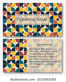 Minimal abstract business card template. Modern corporate stationery id layout with geometric shapes