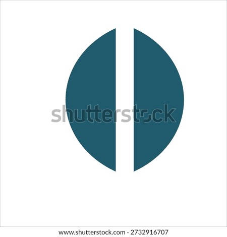 Minimal Abstract Circle Logo with Vertical Split in Teal Color
