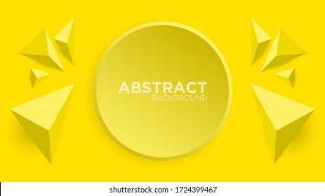 Minimal abstract circular background with sprinkled triangle shape. Modern geometric background. Very useable for landing page, website, banner, poster, event, advertising etc.