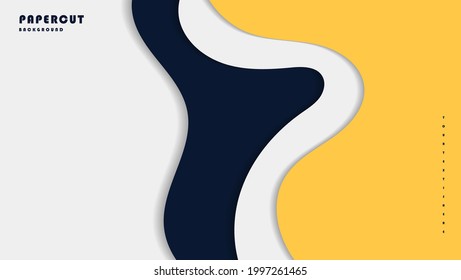 Minimal Abstract Colorful Curve Shapes Papercut Design Background