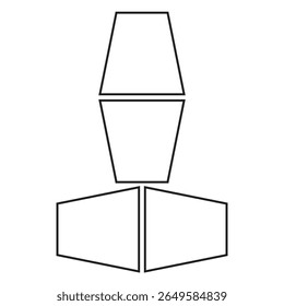 Composição abstrata mínima com contornos trapezoides e formas retangulares em equilíbrio geométrico e estilo moderno.