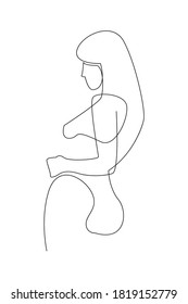 Minimale und abstrakte fortlaufende Linienzeichnung des Porträts einer schönen Frau. Fashion-Beauty-Design-Vektorgrafik