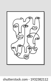 Dibujo de línea continua mínimo y abstracto de la imagen vectorial. EPS10 vectores.