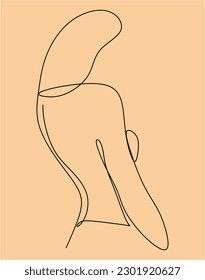 Minimal and abstract continuous line drawing of portrait of a beautiful woman. Fashion beauty design vector