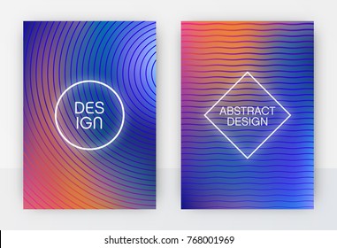 Minimal abstract cover design set - colorful flyer template - geometric style backgrounds
