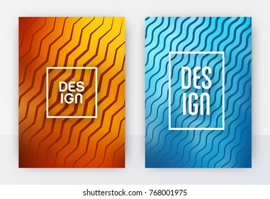 Minimal abstract cover design set - colorful flyer template - geometric style backgrounds
