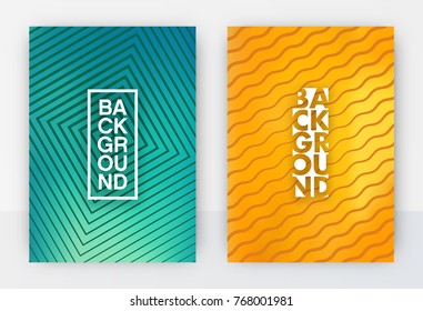 Minimal abstract cover design set - colorful flyer template - geometric style backgrounds