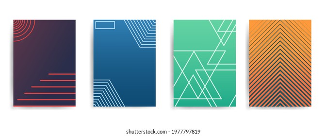 Minimal abstract cover notebook design with copy space. templates set for printing. Red, blue, and green pastel gradient background template. Eps10 vector illustrator.