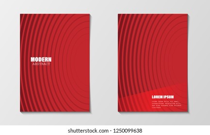 Minimal abstract covers design template. Modern red circle line gradients. Company profile brochure and business annual report. EPS10 vector illustration. Printable A4 size and any paper size