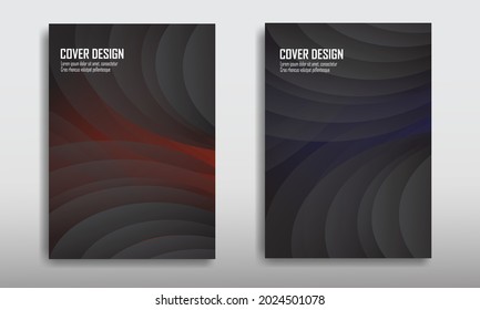 Plantilla de diseño de cubiertas abstractas mínimas. Gradientes de línea gris modernos. Folleto del perfil de la empresa e informe anual de negocios. Ilustración vectorial EPS10.