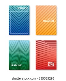 Minimal abstract covers gradients design with linear and shapes pattern. Can be use annual report, magazine and flyer layout 