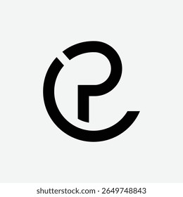 Mínimo abstrato Cp Pc logotipo monograma ideal para o mercado de ações, finanças, investimento e identidade de negócios.
