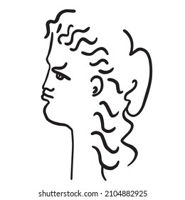 Un mínimo cubismo abstracto. Cara lineal abstracta. avatar minimalista de hombre o mujer. Dibujo continuo de líneas. El diseño de la decoración casera. 