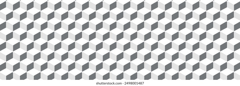 Fondo blanco y negro oscuro abstracto mínimo del cubo del arte del vencedor. Azulejos geométricos y bloques de mosaico creativo patrón de fondo de cubo de estilo sin fisuras. ilustración.