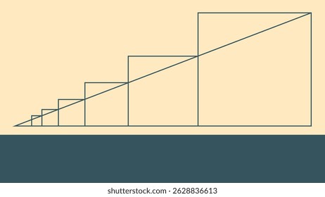 Minimal abstract design featuring ascending rectangles connected by clean diagonal lines, offering a structured and modern visual composition.
