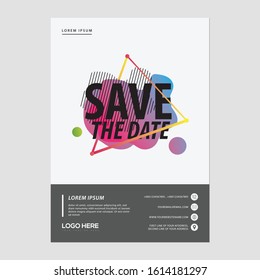minimal abstract design save the date flyer stylish template vector design art background line art cover magazine creative modern abstract poster