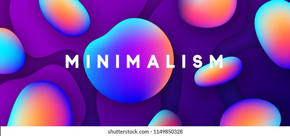 Minimal abstract design shapes fluid colorful gradients. Modern fashion background. Trendy bright vector illustration