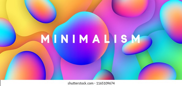 Minimal abstract design shapes fluid colorful gradients. Modern fashion background. Trendy bright vector illustration
