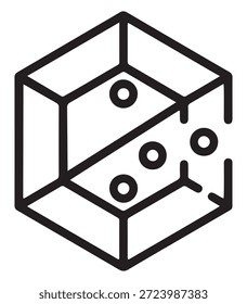 Ícone de sistema digital abstrato mínimo para painéis de software, automação de fluxo de trabalho, design de interface do usuário e apresentações de tecnologia. Ilustração vetorial editável.