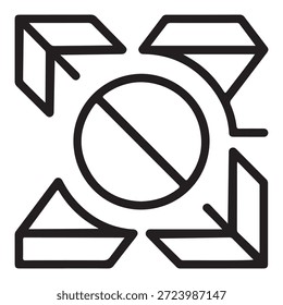Minimales abstraktes Symbol für den digitalen Workflow für Software-Dashboards, Automatisierungssysteme, UI-Design und Technologiepräsentationen. Vollständig editierbarer Vektor.
