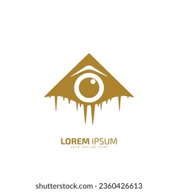 Minimal or abstract dragon eye logo vector icon silhouette isolated on white background