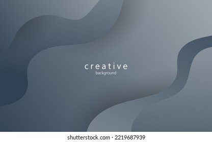 minimal abstract dynamic black gray gradient color fluid, liquid wavy shape geometric composition background. eps10 vector