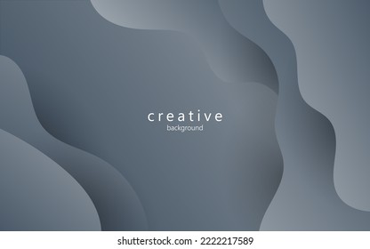 minimal abstract dynamic black gray gradient color fluid, liquid wavy shape geometric composition background. eps10 vector