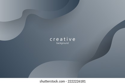 minimal abstract dynamic black gray gradient color fluid, liquid wavy shape geometric composition background. eps10 vector